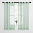 NICETOWN Sheer Curtains for Bedroom Windows, Grommet Top Voile Sheer Country by NICETOWN
