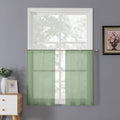 Tollpiz Sheer Tier Curtain Linen Textured Half Kitchen Curtains Sheer Light by Tollpiz