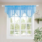 Molaxhome Lace Valance Swag Curtain 51 Inch Scalloped Sheer Curtain Panels by Molaxhome