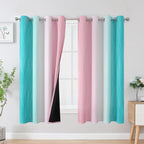 Estelar Textiler Pink and Teal Blackout Curtains by ESTELARTEXTILER