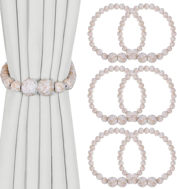 Magnetic Curtain Tiebacks, 6 Pack Curtain Holdbacks by KLOGTSINDDirect