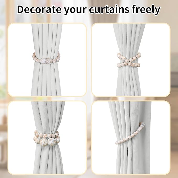 Magnetic Curtain Tiebacks, 6 Pack Curtain Holdbacks - Image 4
