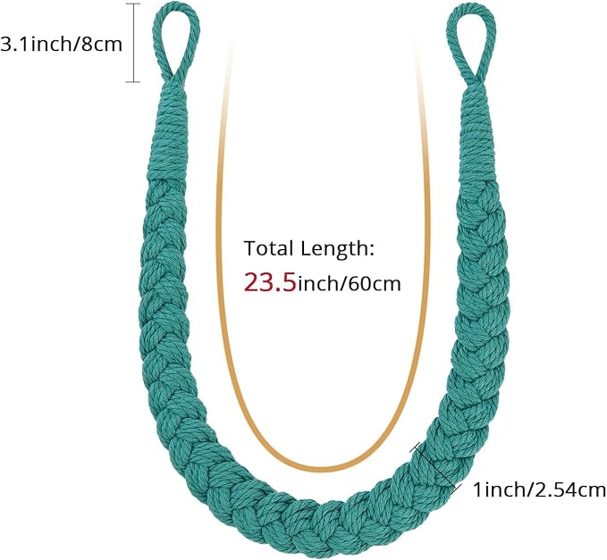 NICEEC 4 Pack Natural Cotton Rope Curtain Tiebacks Elegant Boho Style - Image 3