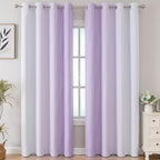 Estelar Textiler Lilac and Greyish White Blackout Curtains 96 Inches Long - Image 2