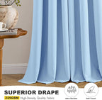 MIULEE Sky Blue Blackout Curtains - Image 5