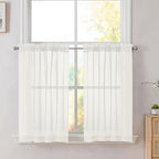 Simplebrand Ivory Sheer Kitchen Curtains by Simplebrand