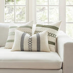 MIULEE Set of 2 Moss Green Boho Decorative Lumbar Pillow Covers 12x20 Inch - Image 3