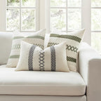 MIULEE Set of 2 Gray Boho Decorative Pillow Covers 18x18 Inch Farmhouse Rustic - Image 3