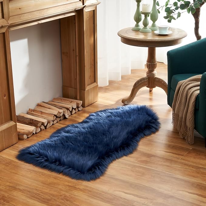 EasyJoy Ultra Soft Fluffy Shaggy Area Rug Faux Fur Rug Chair Cover Seat Pad by EasyJoy