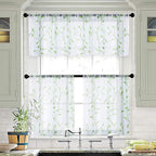 MRTREES Sheer Valance Curtain 54 x 16 inch Leaves Embroidered Sheer Christmas - Image 6