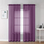 Chyhomenyc Plum Sheer Curtains 78 Inches Long 2 Panels Set by Chyhomenyc