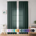 OWENIE Green Sheer Curtain 96 Inches Long 2 Panels Set by OWENIE