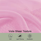 OWENIE Sheer Curtains 84 Inches Long 2 Panels Set, Sheer Pink Curtains - Image 5