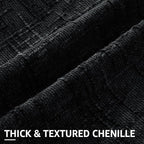 decorUhome Black Chenille Throw Pillow Covers 20x20 Set of 2 Textured Soft Cozy - Image 2