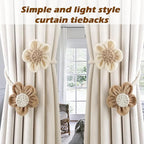 SRG Rope Curtain Tiebacks 2 Pack | Sunflower Curtain Tieback Boho | Simple - Image 7