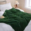 Dark Green Fleece Throw Blanket 50”×70” by linecooo