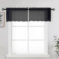 OWENIE Black Sheer Kitchen Valance by OWENIE