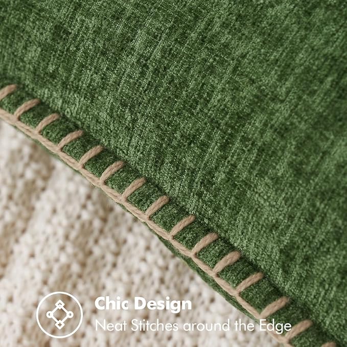 MIULEE Pack of 2 Christmas Pillow Covers 26x26 Inch Moss Green Farmhouse - Image 4