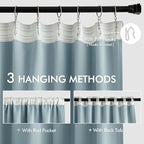 MIULEE Slate Blue Back Tab Blackout Curtains 90 Inches Long 2 Panels Set - Image 3