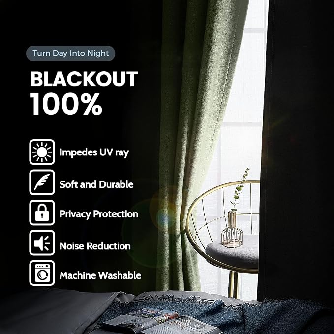 SimpleHome 100% Blackout Curtains - Image 2