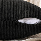 MIULEE Black Decorative Euro Sham Pillow Covers 24x24 Inch - Image 3