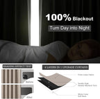 Topfinel 72 Inch Long Black Out Linen Boho Curtains - Image 6