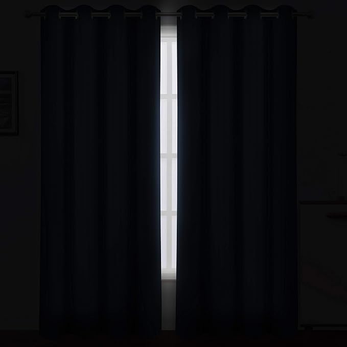 LEMOMO Navy Blue Thermal Blackout Curtains/52 x 95 Inch/Set of 2 Panels Room - Image 3