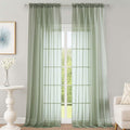 OWENIE Sage Green Sheer Curtains 120 Inches Long 2 Panels Set, Airy Lightweight by OWENIE