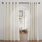 NICETOWN Semi Sheer Curtains Linen Blend Extra Wide by NICETOWN