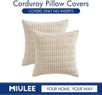 MIULEE Pack of 2 Corduroy Decorative Throw Pillow Covers 18x18 Inch Soft Boho - Image 6