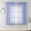 OVZME Sheer Curtains 63 inch Length 2 Panels Set by OVZME