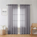 Lecloud Charcoal Grey Sheer Curtains 78 Inches Long 2 Panels, Light Filtering by Lecloud