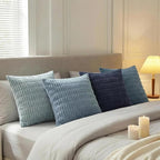 Fancy Homi Set of 4 Blue Boho Decorative Throw Pillow Covers 22x22 Inch - Image 8