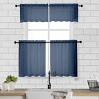Chyhomenyc Sheer Curtains Tiers 42W x 24L Inches 2 Pieces, Light Filtering - Image 2