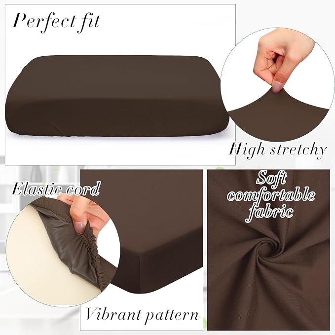 Newwiee Set of 4 Stretch Patio Cushion Covers Sofa Couch Seat Chair Slipcovers - Image 3