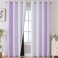 Estelar Textiler Lilac and Greyish White Blackout Curtains 96 Inches Long by ESTELARTEXTILER