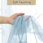 Lecloud Light Blue Sheer Curtains 84 Inches Long 2 Panels, Light Filtering - Image 8