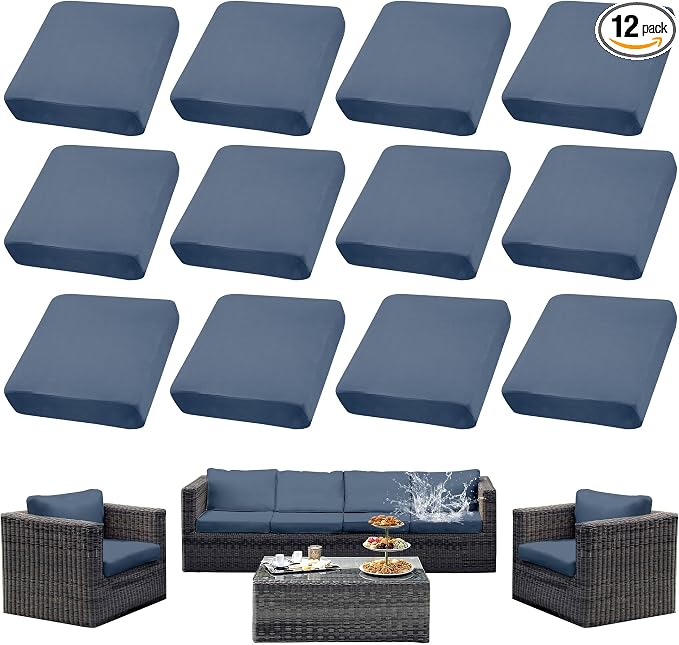 Outdoor Cushion Covers Set, Replacement by SUKAIKEQA