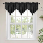 Molaxhome Swag Curtain 51 inch Length Rod Pocket Scalloped Curtain Valance by Molaxhome