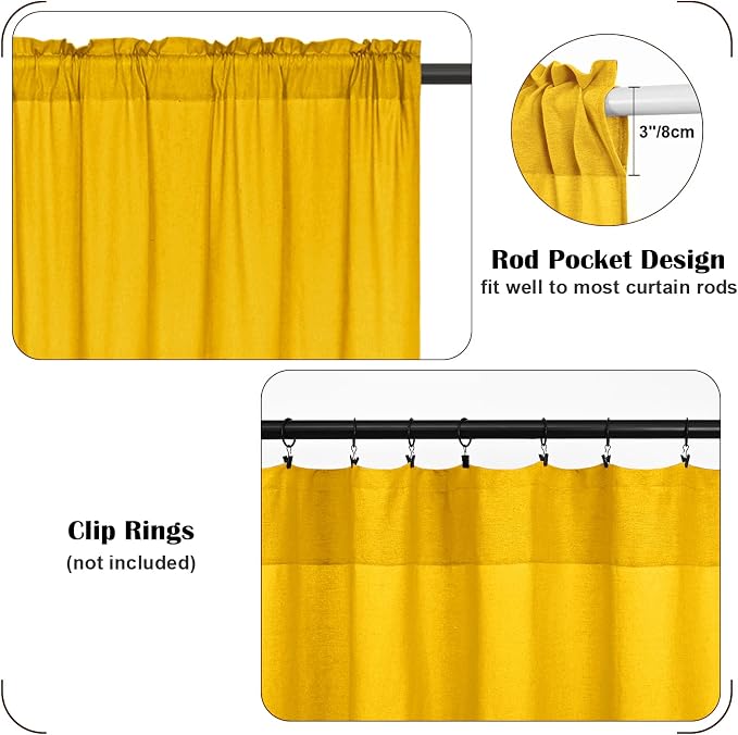 FRAMICS Farmhouse Cotton Linen Curtains - Image 5