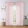 Lecloud Blush Pink Sheer Curtains 84 Inches Long 2 Pcs, Rod Pockets Breathable by Lecloud