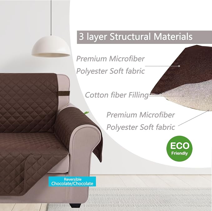 U-NICE HOME Reversible Oversized Chair Covers Quilted Water Repellent Pet - Image 5