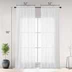 OWENIE Furman Extra Long Sheer White Curtains 96 inches Long - Image 3