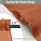Orange Valances for Windows 14 inch Length 2 Panels Set, Small Voile Sheer - Image 3