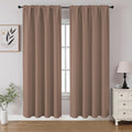 CUCRAF Khaki Blackout Curtains 72 inch Length 2 Panels Set, Rod Pocket Room by CUCRAF
