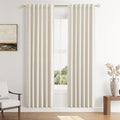 Guken 100% Blackout Linen Curtains 80 Inch Length 2 Panels Set by Guken