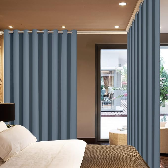 Yakamok 100% Blackout Thermal Insulated Curtains, Noise Reducing Barrier Panel - Image 2