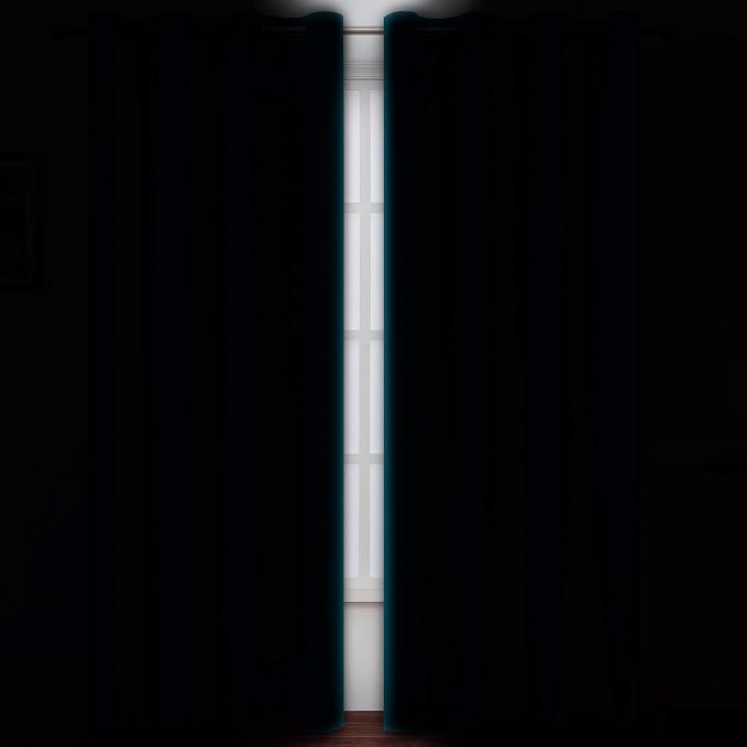 LEMOMO Teal Thermal Blackout Curtains/52 x 95 Inch/Set of 2 Panels Room - Image 3