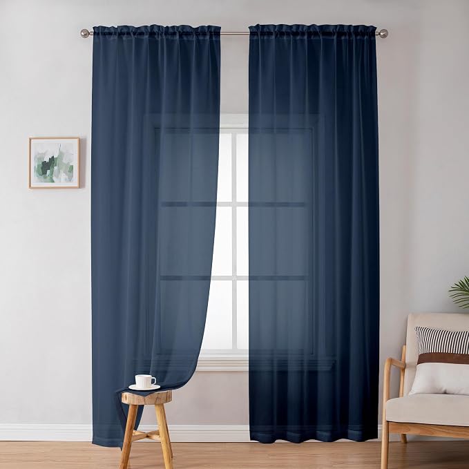 Simplebrand Sheer Curtains 72 Inches Long 2 Panels by Simplebrand