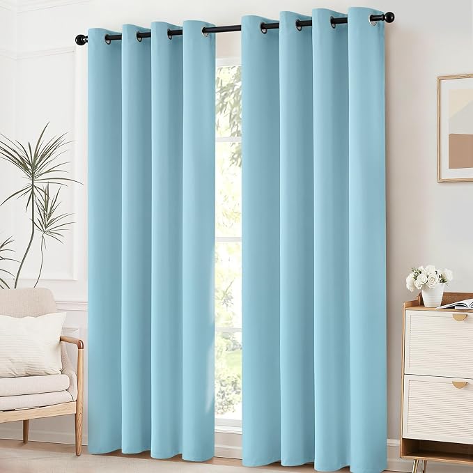 Yakamok Blackout Curtains for Bedroom, Grommet Thermal Insulated Room Darkening - Image 2
